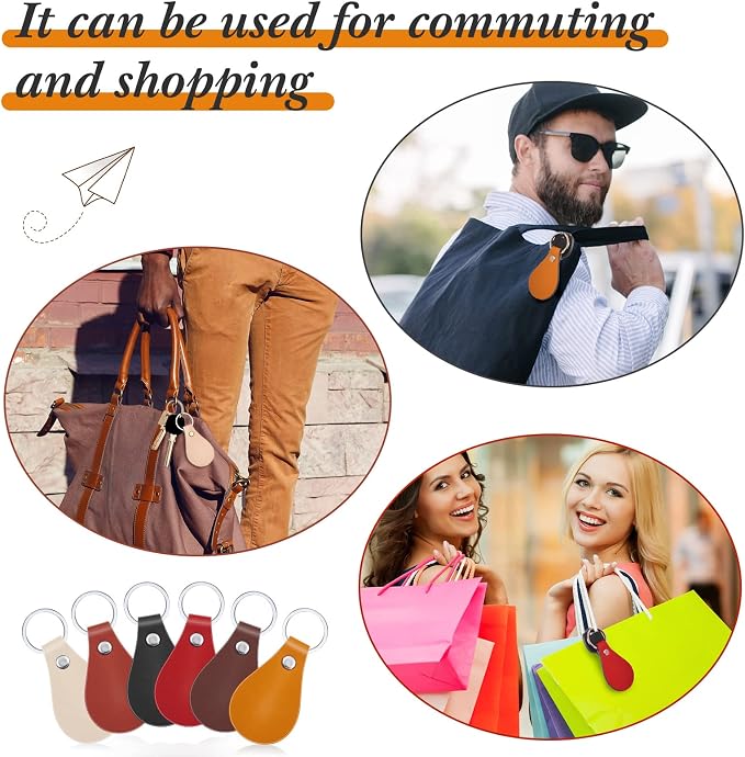 Taiyin 30 Pcs Leather Key Fob Kit PU Leather Keychain Blanks, Multi Colors
