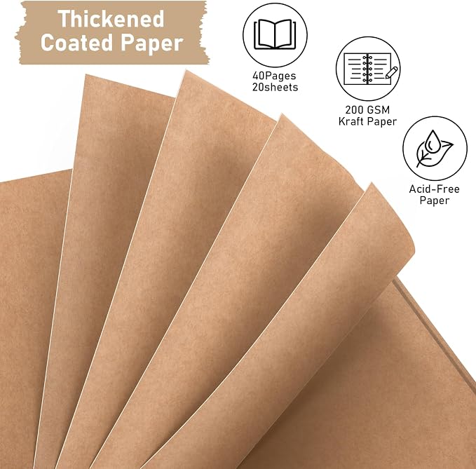 GOTIDEAL 7 x 7 Inch Scrapbook Album with Metallic Markers, Yellow, 40 Pages | Kraft Paper Photo Albums for Wedding & Anniversary, Family DIY Scrap Books with Scrapbooking Stickers Corners