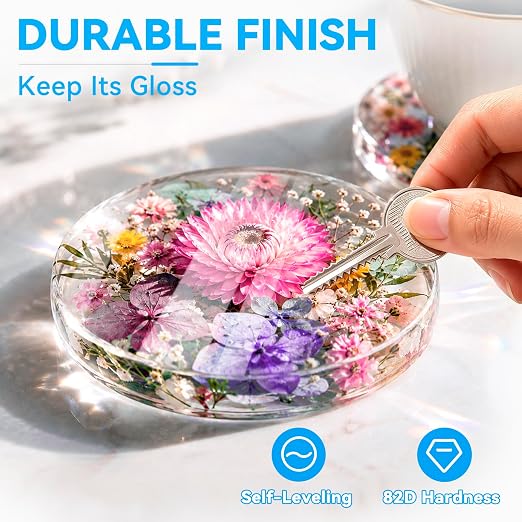 LET'S RESIN Epoxy Resin Kit,1 Gallon Bubble Free & Crystal Clear Resin | Epoxy Resin for DIY Art, Jewelry Making, Coasters, for Beginners & Pros（0.5 Gallon Resin + 0.5 Gallon Hardener）