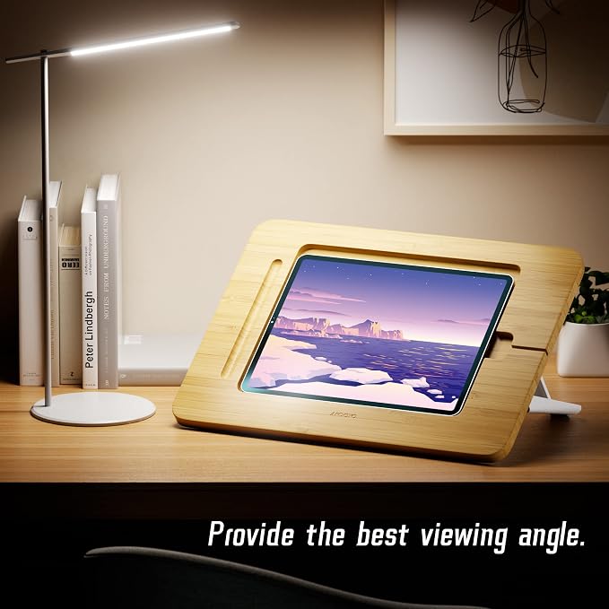 AFOOYO Wooden Tablet Drawing Stand - Adjustable 5 Angles for Laptop,Book Reading Stand, Compatible with 12.9/13inch iPad Pro with iPad Case Version(3rd - 7th Gen)