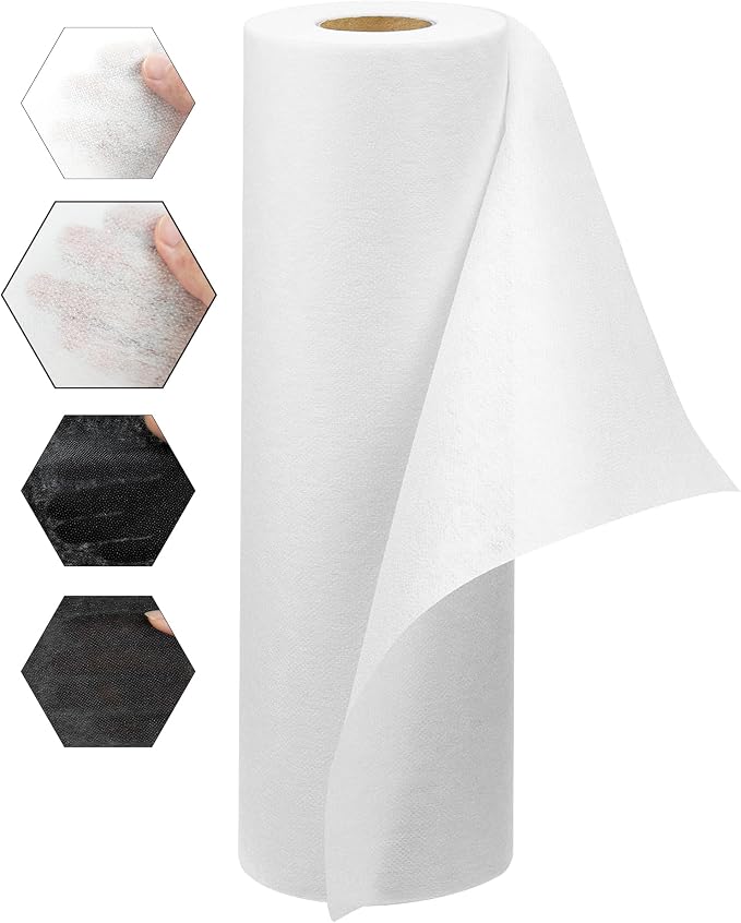 FIVEIZERO Light Weight Non-Woven Fusible Interfacing for Sewing-12in×30yd
