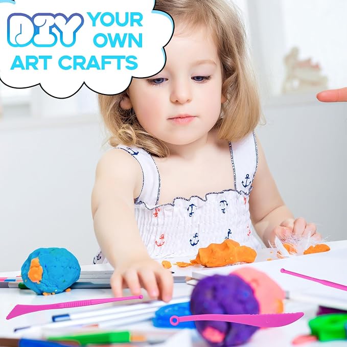 MuseLuxe Air Dry Clay - 64 Pack Modeling Clay Kit | 3 Sculpting Tools,Safe & Non-Toxic,DIY Magic Toys Gifts for Boys,Girls,Kids - 32 Colors