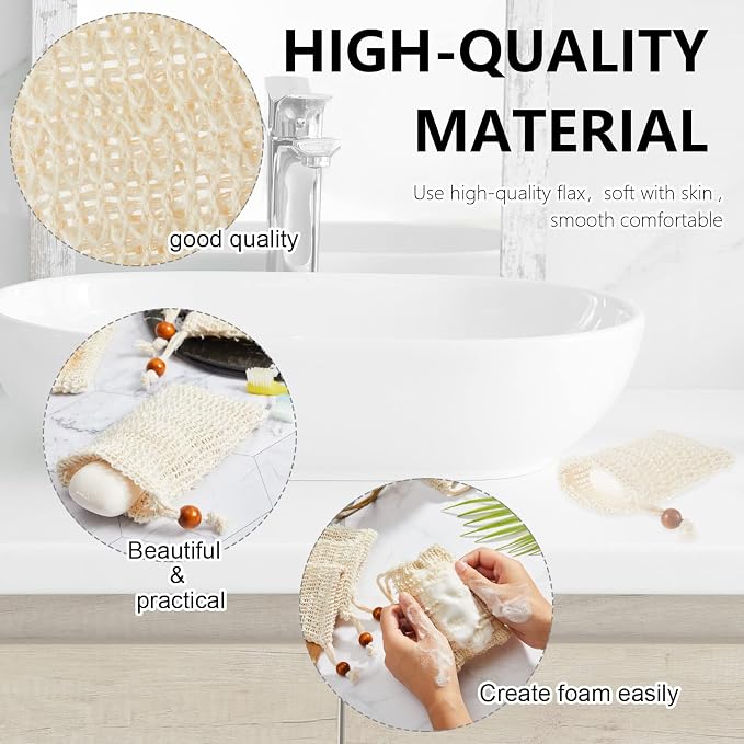 Cunhill 80 Pack Soap Saver Bags Exfoliating Soap Pouch, 3.5x5.5 Inch