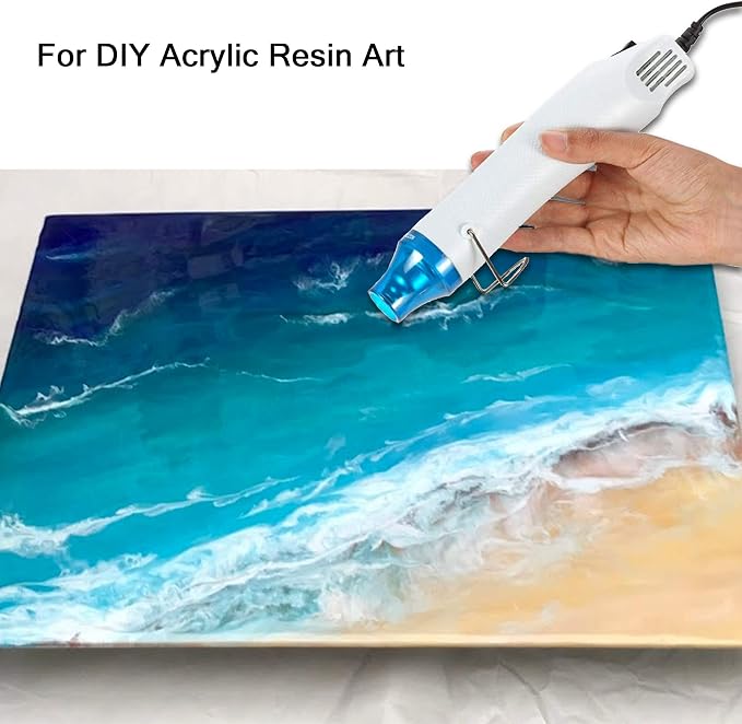 Bubble Removing Tool for Epoxy Resin and Acrylic Art, DIY Glitter Tumblers, Specially-Designed Heat Gun for Making Acrylic Resin Travel Mugs Tumblers to Remove Air Bubbles (White)
