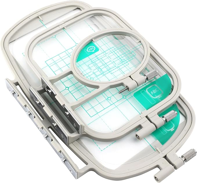 Sew Tech 3pcs Embroidery Hoops for Brother, 1x2.5 4x4 4x6.75in Frame Set | Fits SE700 SE600 PE545 PE535 PE570 SE725 SE630 SE625 SE425 SE400 PE550D PE540D LB5500 NS1850D Brother; Baby Lock Aurora