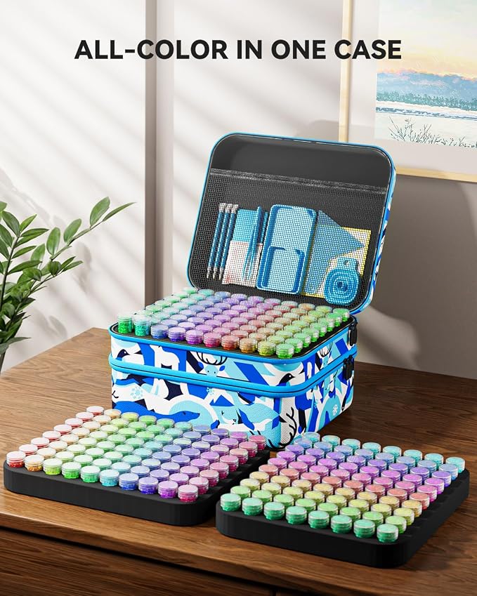 ARTDOT 240 Slots Storage Container for Diamond Art Kits for Adults,Portable Bead Storage Boxes for Diamond Painting Accessories and Tools