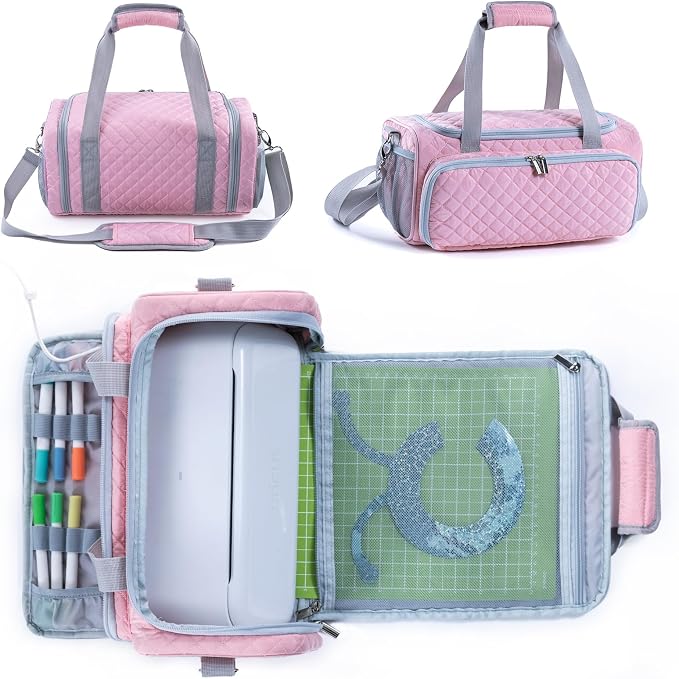 AMOIGEE Carrying Case for Cricutt Joy Xtra, Joy Extra Bag, Full Open Case with Pockets for Cricutt Joy Xtra Accessories and Tools, Dust Cover, Mat