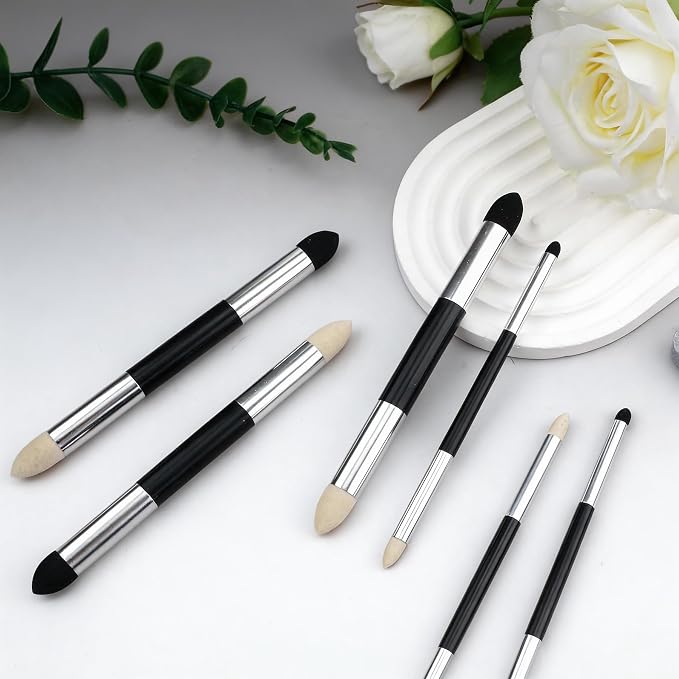 6pcs Artist Blending Sponge Pen Dual Tip Drawing Art Oil Soft Pastel Blending Tools Reusable Washable Sketch Rubbing Sponge Brush for Artist Professional Sketch Drawing Blending Lightening