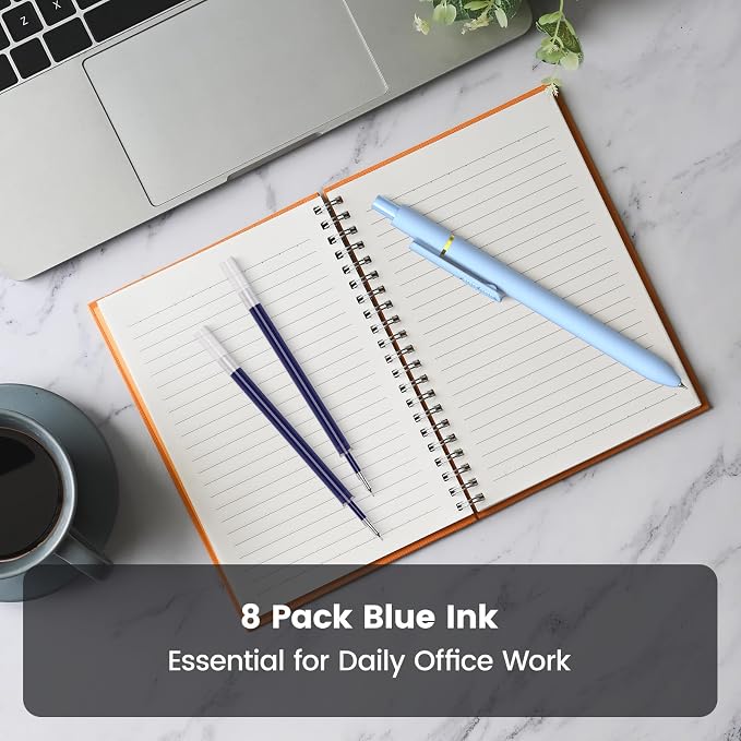 8 Pack Blue Gel Pens with Fidget, 0.7mm Blue Ink Quick-Drying