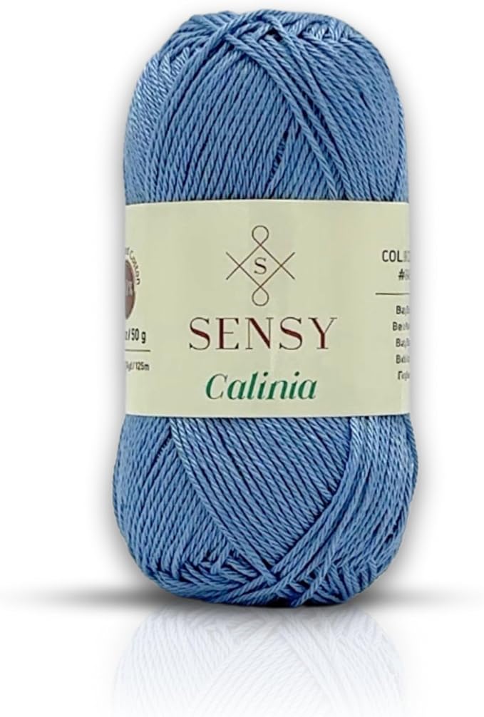 S Sensy Calinia - Mercerized Giza Cotton Amigurumi Yarn Baby Blue 131 Yards