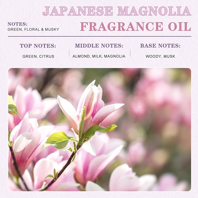 EUQEE Japanese Magnolia Fragrance Oil 3.38 Fl Oz/100ML Elegant Floral Scent