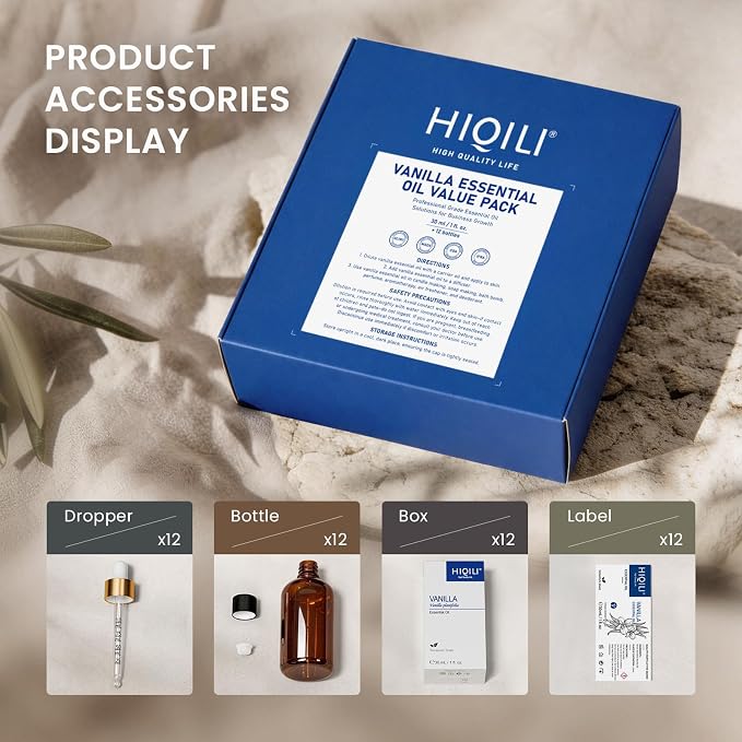 HIQILI Vanilla Essential Oil Set, Value Pack for Family, Business Supply