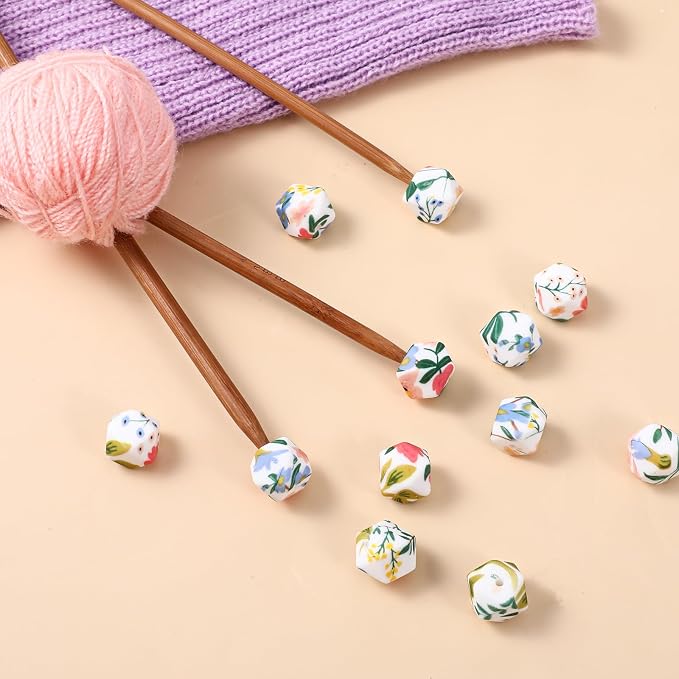 12 Pcs Knittings Needle Stoppers Silicone Knitting Needles Point Stoppers Hexagon Knitting Needle Caps Stitch Holders Silicone Protectors Holders, Fit Size US 2.5-13 (3mm-9mm) Needles