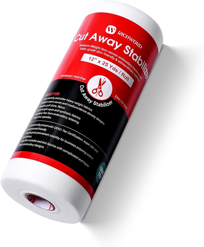 BAI Cut Away Stabilizer for Machine Embroidery 12"x25yd Roll