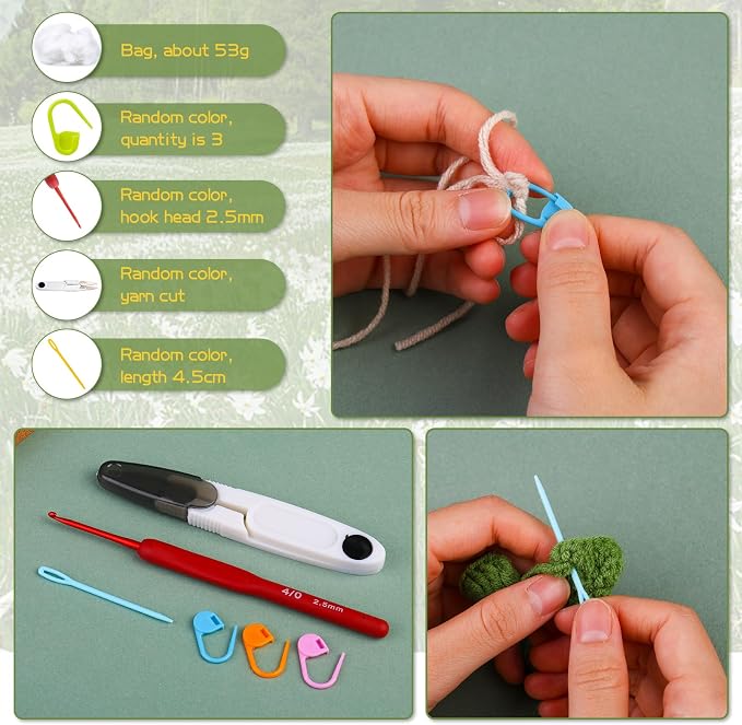 kdafio 3 Pcs Crochet Plants Kit Hanging Plants Crochet Kit for Beginners