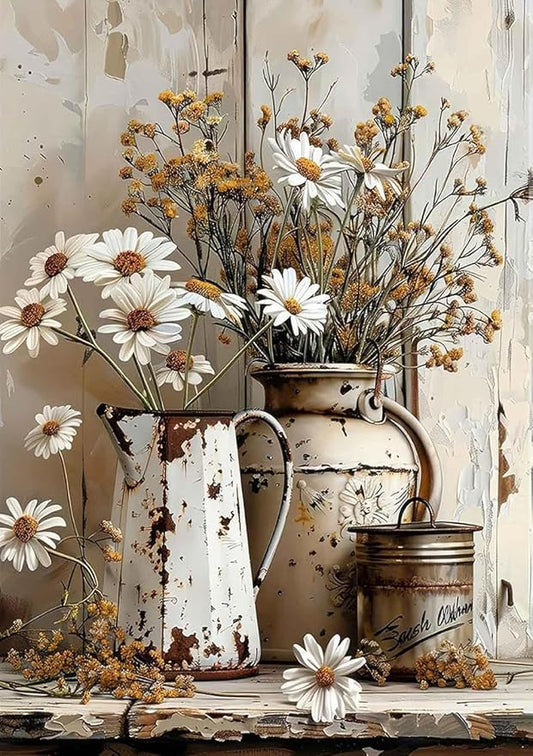 WUDWL Flower Paint by Numbers Kit for Adults,Color By Numbers for Adults | Flower Landscape Decor Painting by Number On Canvas, Paint Number Artist Funny Without Frame DIY, Home Wall Decor, 12x16in