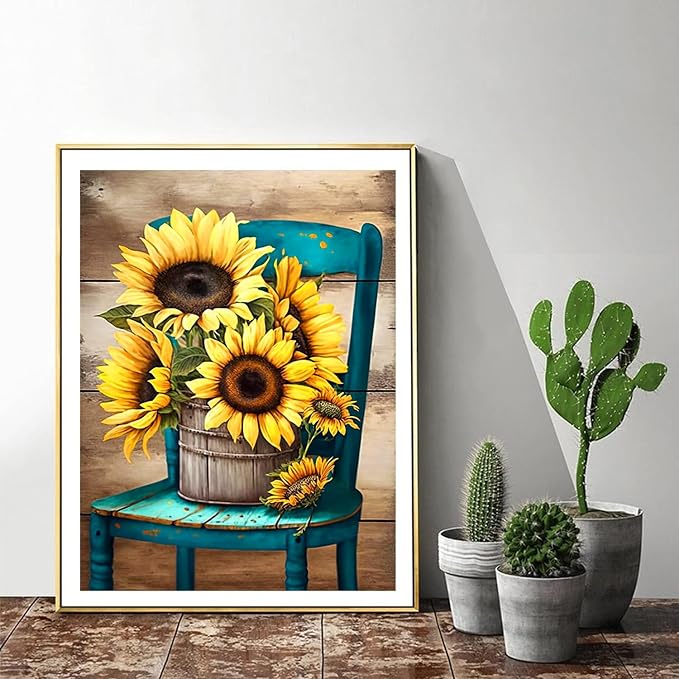ijbnhd Sunflowers Diamond Art Kits for Adults 12x16in