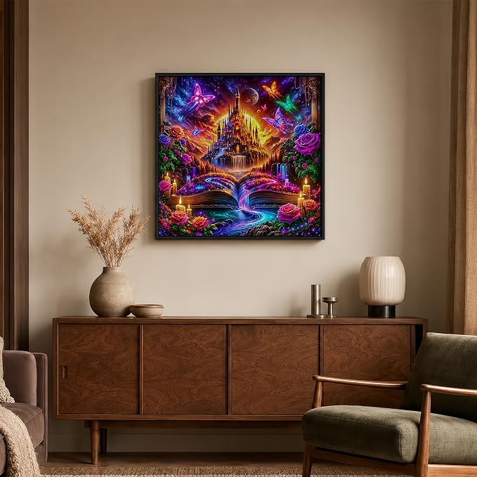 5D Dream Book Castle Diamond Painting Kits for Adults 13.7x13.7 Inch