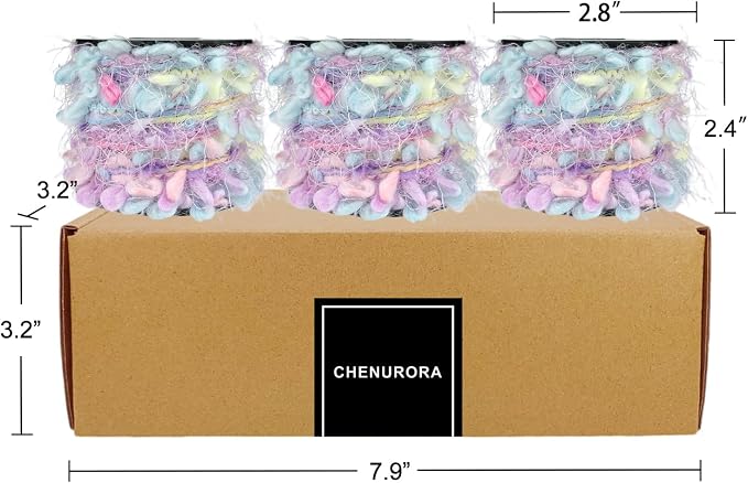 Artisanal Yarn Collection Multifiber Fancy Yarn for Knitting Crocheting Crafts DIY, Set of 3 Rolls (Purple Bubbles)