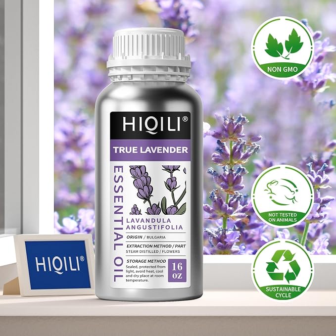 HIQILI Lavender Essential Oil for Aromatherapy, Candle & Soap Making