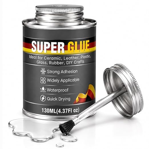 Super Glue All Purpose, 4.37 oz Clear High Strength Adhesive with Brush