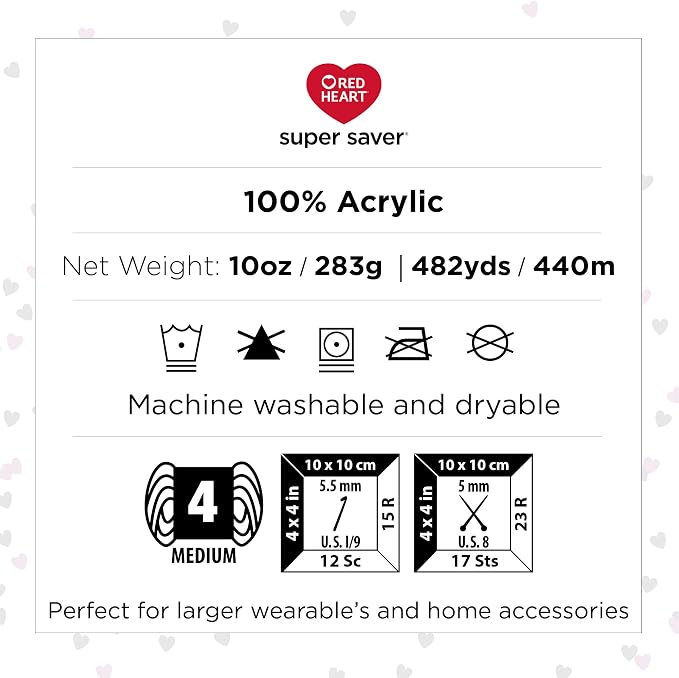 Red Heart Super Saver Jumbo Yarn for Crocheting, Sutherland Stripe, 2-Pack