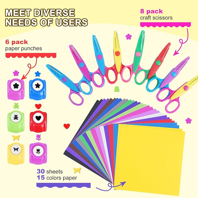 UCEC 44 Pack Arts and Crafts Supplies Kit for Kids, Crafting Set
