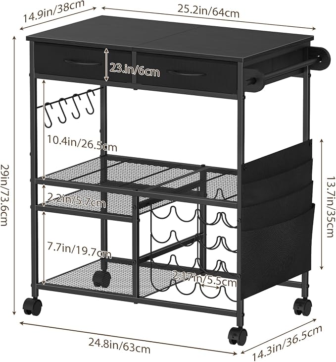 Mobile Craft Cart with Vinyl Roll Holder, Crafting Table Accessories Holder