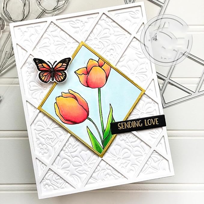 Cutting Dies 3D Background Frame Metal Stencils Scrapbooking Tools DIY Craft Carbon Steel Embossing Template for Paper Card Making Album Arts Supplies (Rectangle Back Frame G-11.1x14.3cm)