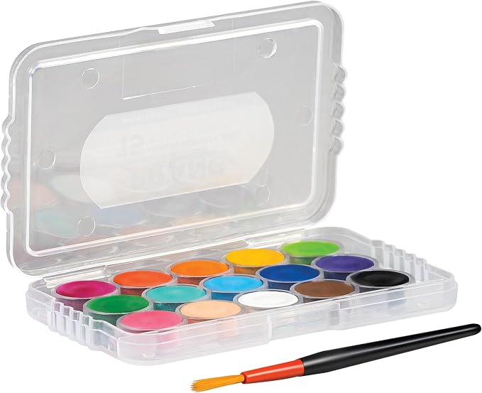 Prang Mini Watercolor Paint Set, 15 Assorted Colors, 1 Count | Perfect for painting, art lessons, crafts and creative projects