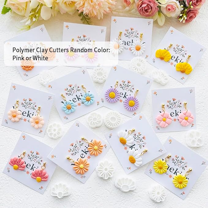 Flower Shape Polymer Clay Cutters Set – Molds and Clay Cutters for Polymer Clay, Floral Clay Earring Tools