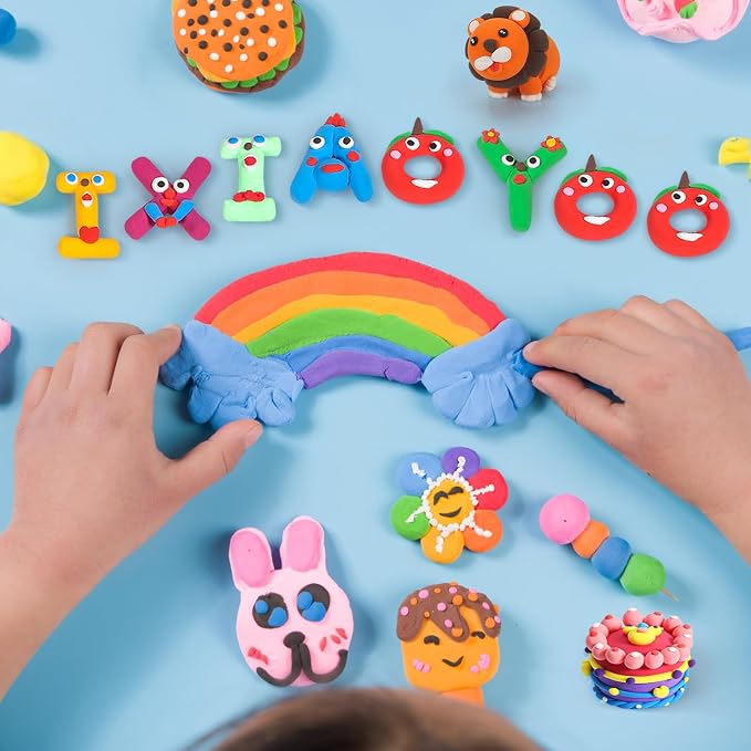 Ixiaoyoo Air Dry Clay, 158 Colors Foam Modeling Clay for School Projects