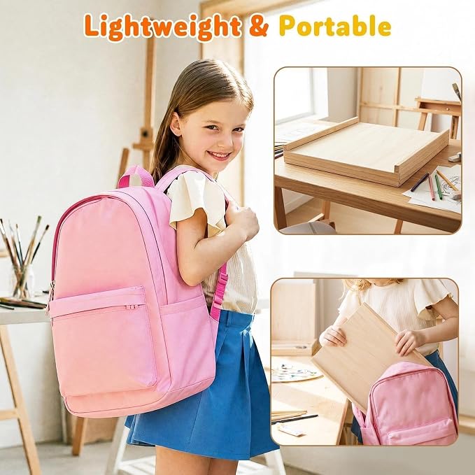 Tabletop Easels for Kids Painting with Paper Roll Dispenser | (Paper Roll Not Included), 3 Angles Adjustable Art Drawing Board, Wood 13.8" x 11.4" Portable Fodable Easel with Gift Box