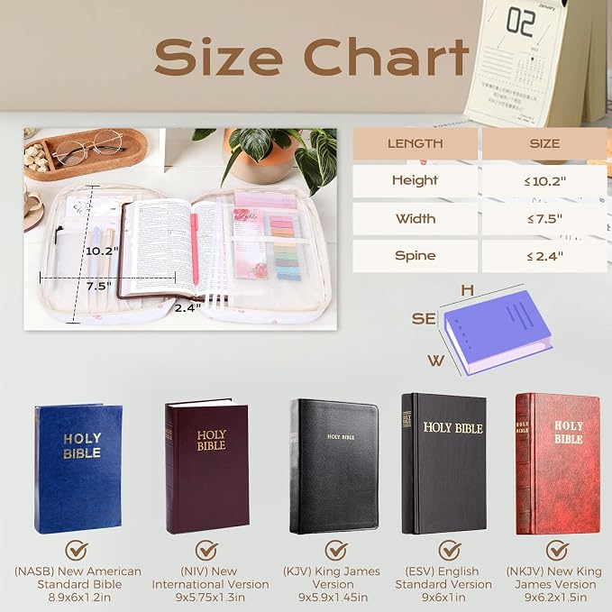 XKDOUS Bible Cover Case for Women Bible Bag Journaling Kit w/Study Supplies