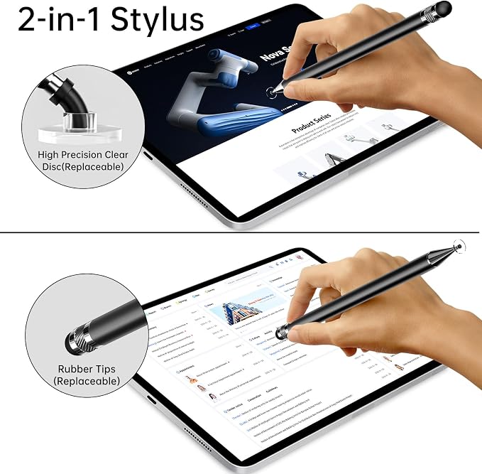 Bopomofo Stylus(5 Pcs),2-in-1 Stylus Pen for Touchscreen,Stylus Pen | Metal Barrel,Suitable for Apple(iPhone/ipad)/Nintendo Switch/Samsung/Google/Microsoft/Android Tablets Touch Screen Devices
