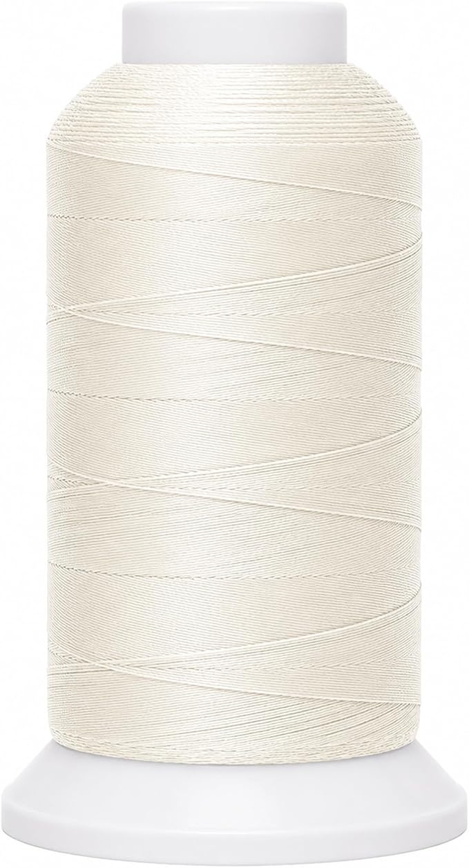 Mandala Crafts Off White Tex 70 Polyester Heavy Duty Thread for Upholstery | 1500 Yds T70 UV Resistant Strong Thread for Leather Sewing, Marine, Drapery, Jeans, Hair Weaving & Extension, Outdoor