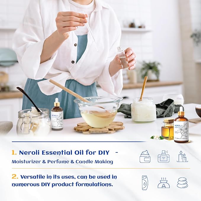 HIQILI Neroli Essential Oil for Diffuser, Aromatherapy and Skin Care