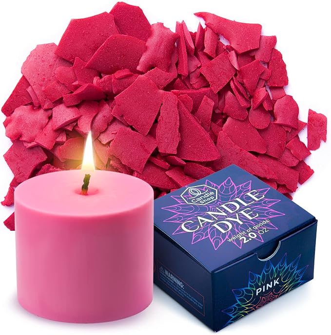 Pink Candle Dye 2oz for Soy Candle Making – Concentrated Wax Color Chips | Highly Concentrated Candle Wax Dyes – Candle Shop Premium Color Dye Chips for Soy Wax, Beeswax, Paraffin