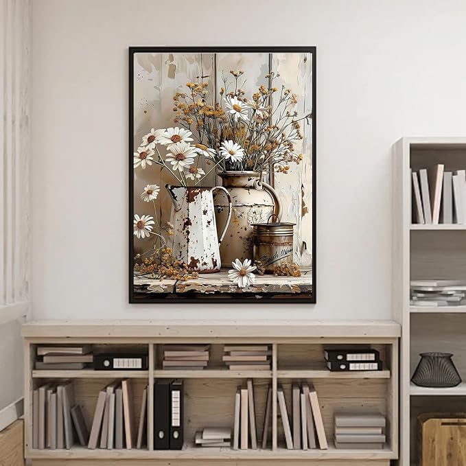 WUDWL Flower Paint by Numbers Kit for Adults,Color By Numbers for Adults | Flower Landscape Decor Painting by Number On Canvas, Paint Number Artist Funny Without Frame DIY, Home Wall Decor, 12x16in