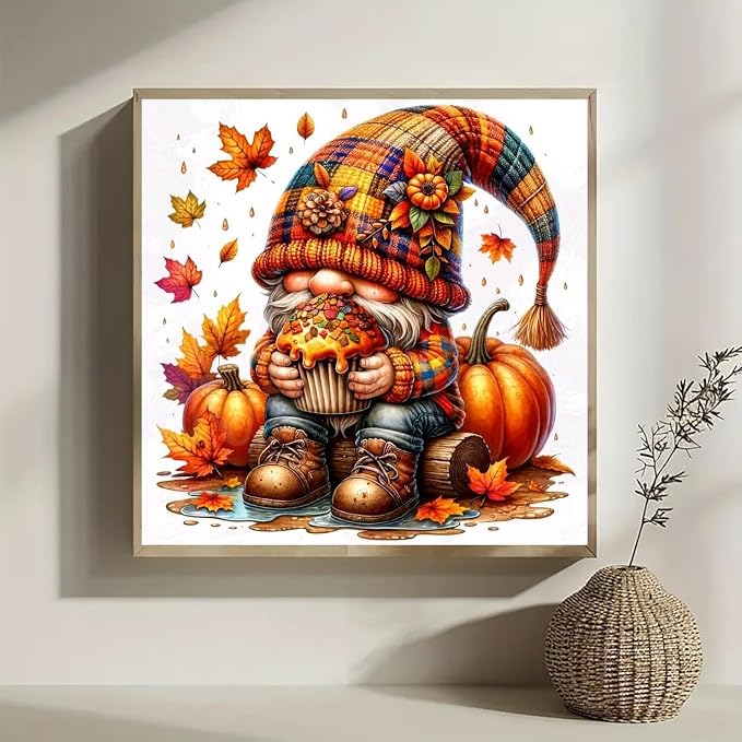 Lophomie Gnome Diamond Art Kits for Adults, 5D Fall Diamond Painting Kits