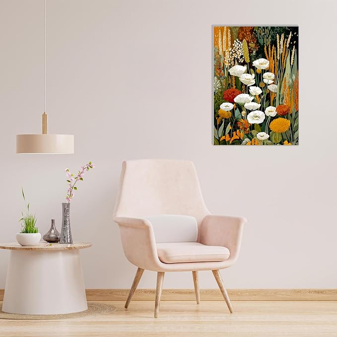 MAXBYE Framed Paint by Numbers Kits for Adults with Wooden Easel, Floral Botanical Easy DIY Adult Paint by Number Kits on Canvas, Paintings Kit for Beginners Gift Home Wall Garden Decor 10×14 Inch