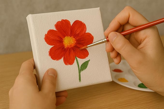 LWR CRAFTS Mini Stretched Canvas 3" X 3" Pack of 12