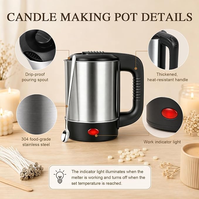 Candle Making Supplies with Electric Wax Melting Pot