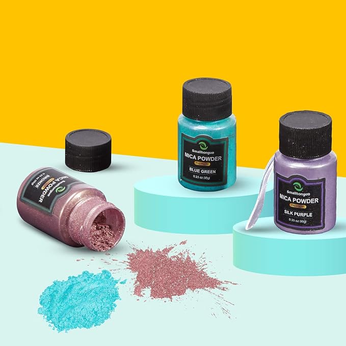 Mica Powder, 36 Colors (10g), Pigment for Epoxy Resin, Soap, Bath Bomb | Complies with ASTM D-4236| For Lip Gloss, Art Crafts, Resin Dye, Nails| Glitter Pigment