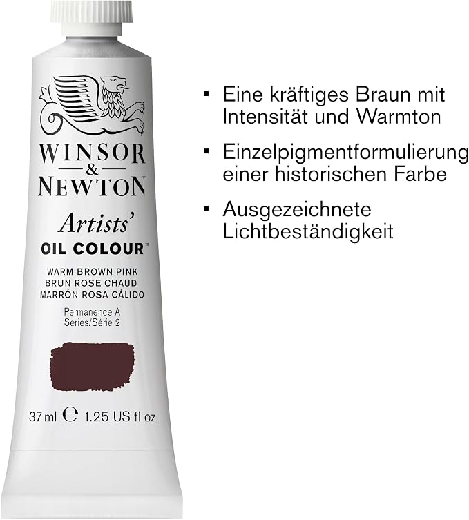 Winsor & Newton Artists' Oil Paint, 37ml Tube, Warm Brown Pink