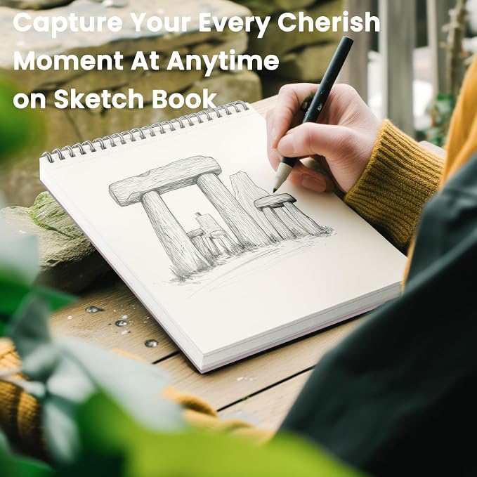 Cute Sketch Book for Kids Ages 8-12 Girls, 1 Pack-100 Sheets Purple Sketch Book 9x12, 68lb/100gsm Cute Sketchbook for Girls, Spiral Sketch Pads for Drawing, Art Supplies for Teens.