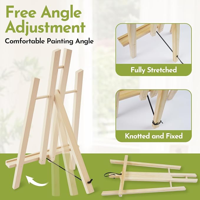 Conda 2 Pack 18 Inch Wooden Tabletop Easel Stand, A-Frame Art Painting Easel for Painting, Display & Art Creation, Canvas Holder for Artists, Students & Hobbyists