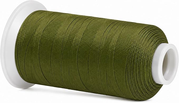 Mandala Crafts Olive Green Tex 90 Upholstery Polyester Heavy Duty Thread | 1500 Yds T90 UV Resistant Strong Thread for Leather Sewing, Marine, Drapery, Jeans, Hair Weaving & Extension, Outdoor