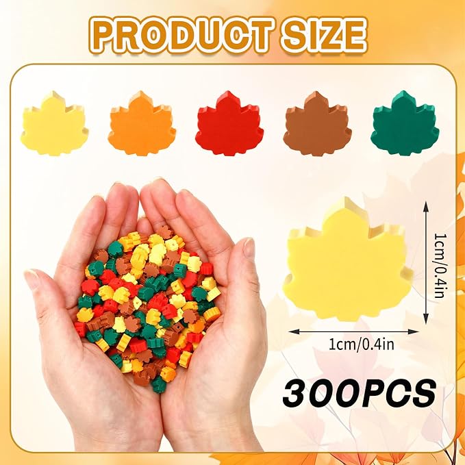 Augshy 300Pcs Fall Leaves Clay Beads for Jewelry Making