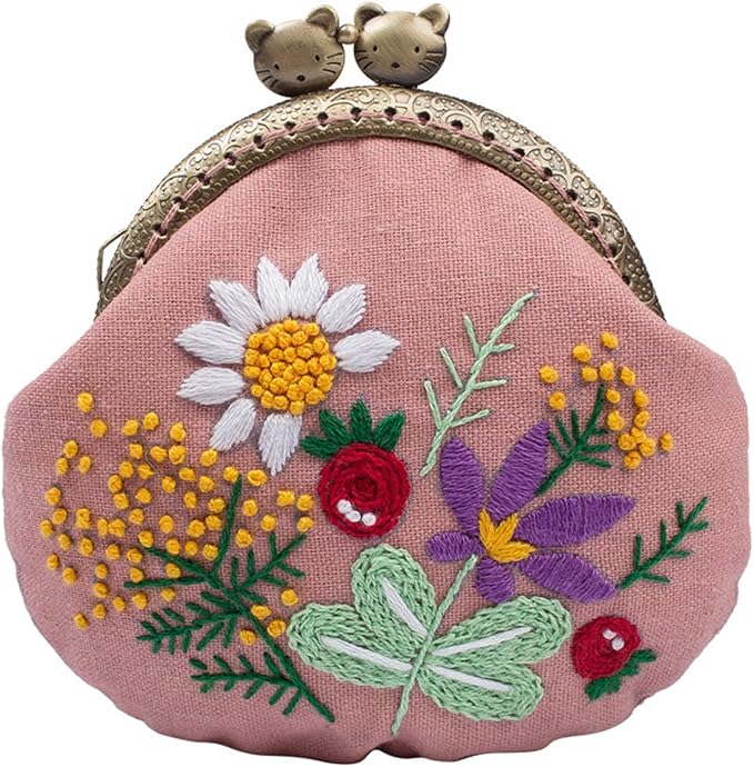 MIAO JIN Embroidery Coin Purse Kit Accessories for Bag Making Beginners